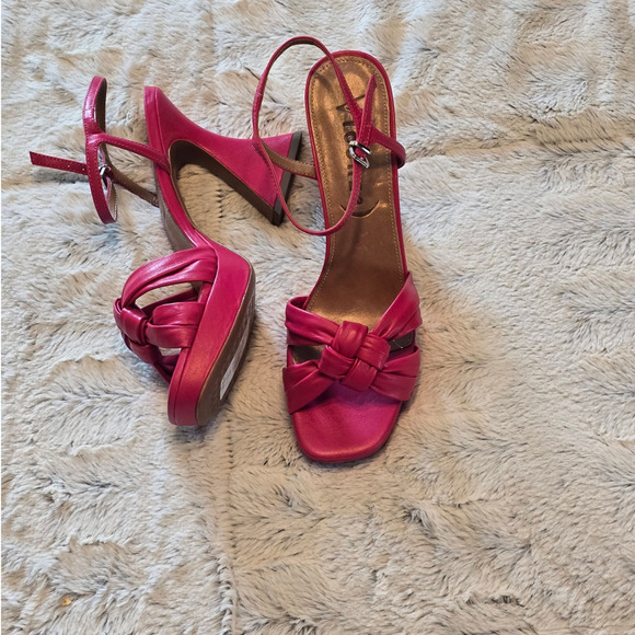 New Vicenza Knotted Pink Platform Heels - 40 EU (9.5 - 10 US) - Picture 5 of 6